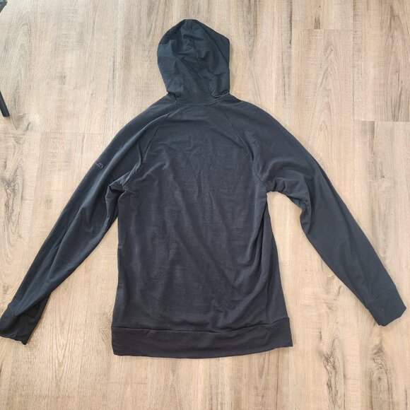 Icebreaker Men's Cool Lite Black Merino Wool Blend Hoodie Size M - Picture 2 of 5